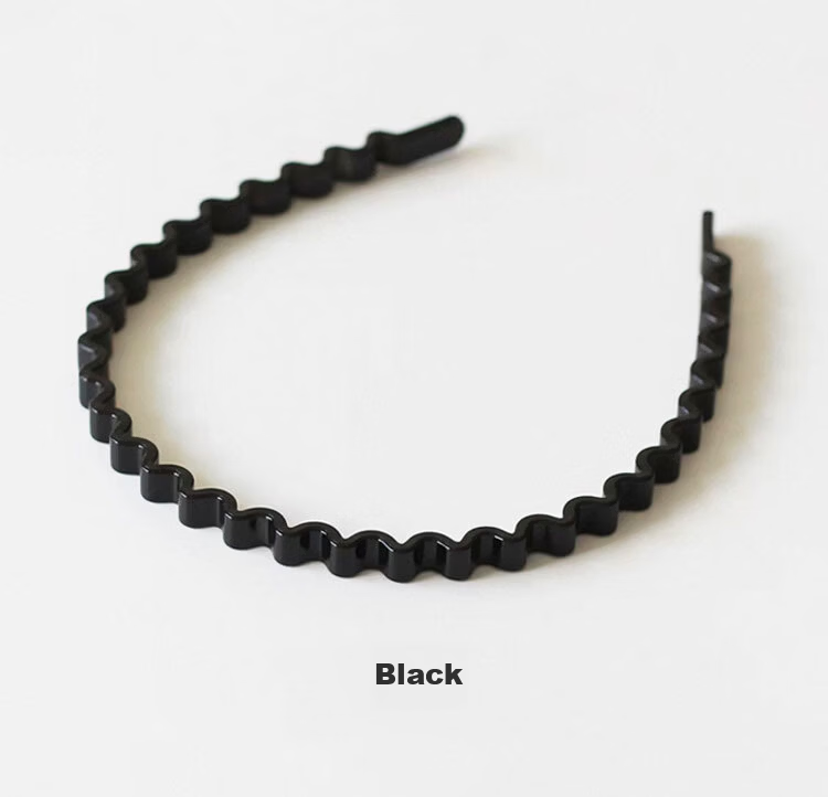 LiQing Knotted Tooth Comb Headband [Black] High Crown Hairband Face Washing Hair Accessory Hair Tie Hair Clip 4