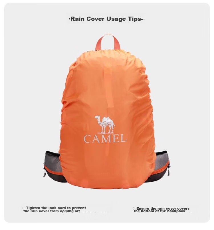 CAMEL Outdoor Hiking Backpack, Travel Lightweight Large Capacity Backpack, Cycling Running Bag for Men And Women, 1F01018B Light Khaki 30