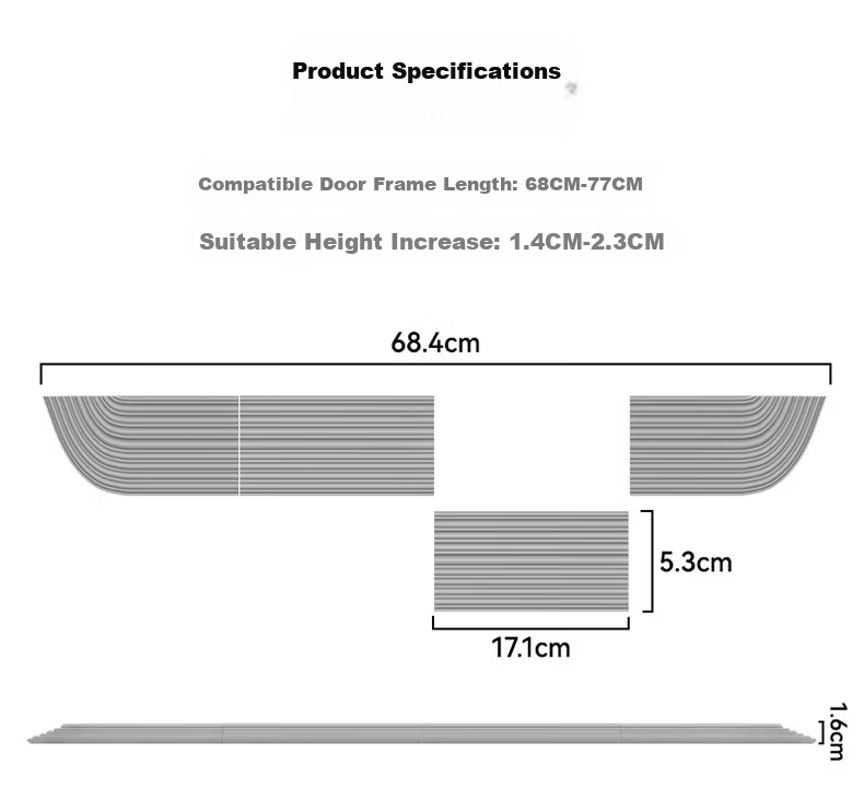 Kerrier Robot Vacuum Cleaner Climbing Mat Accessories for Ecovacs Xiaomi Roborock Dreame Yunmi Threshold Ramp Door Sill Strip 68cm 7