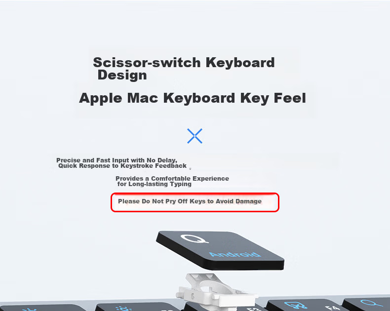 Acer Wireless Bluetooth Dual-Mode Keyboard OKW215/OKW281 Slim Ergonomic Office Home Business Computer Laptop Mobile Tablet Universal Gray White 7