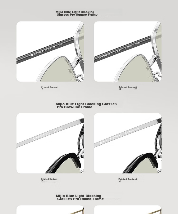 Mijia Xiaomi Blue Light Blocking Glasses Pro Anti-Oil Beta Titanium Radiation Protection Round Frame for Phone and Computer 18
