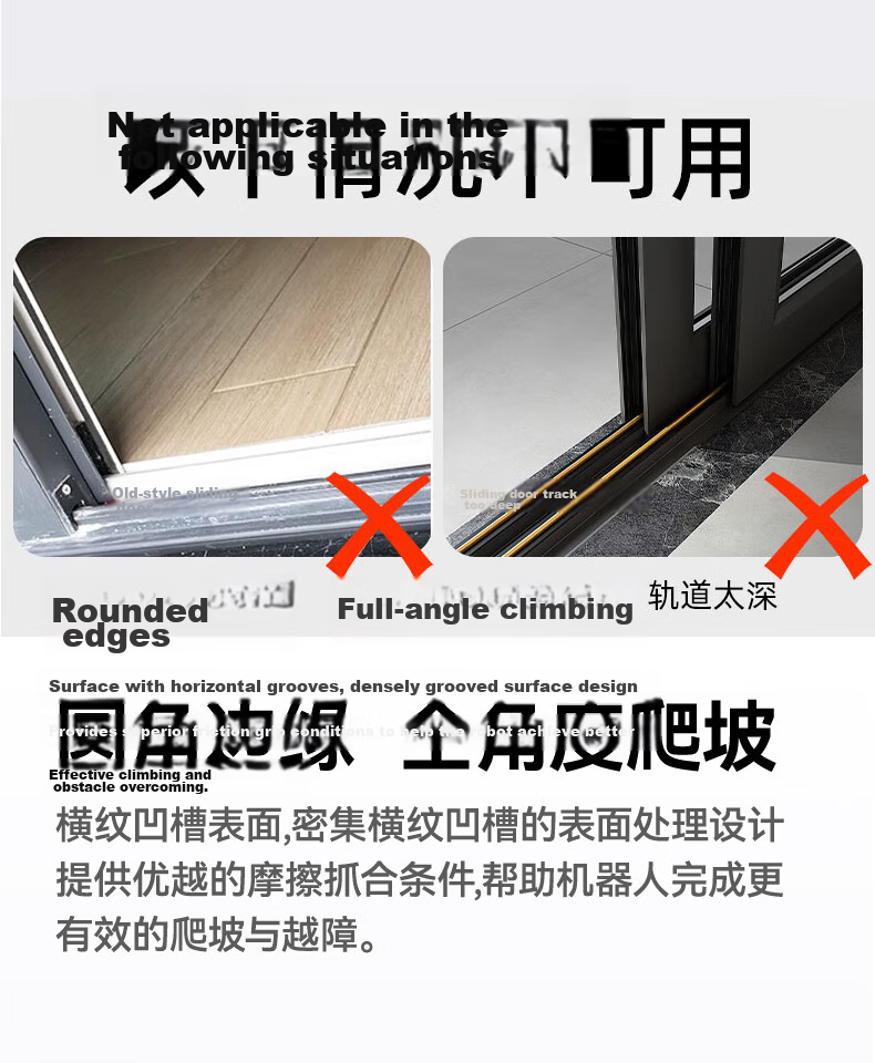 Kerrier Robot Vacuum Cleaner Climbing Mat Accessories for Ecovacs Xiaomi Roborock Dreame Yunmi Threshold Ramp Door Sill Strip 68cm 2