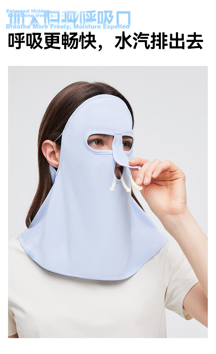 OhSunny Sunscreen Face Mask Outdoor UV Protection Neck Cover Ice Silk Breathable Sunshade Face Bikini Light Floral Purple 3