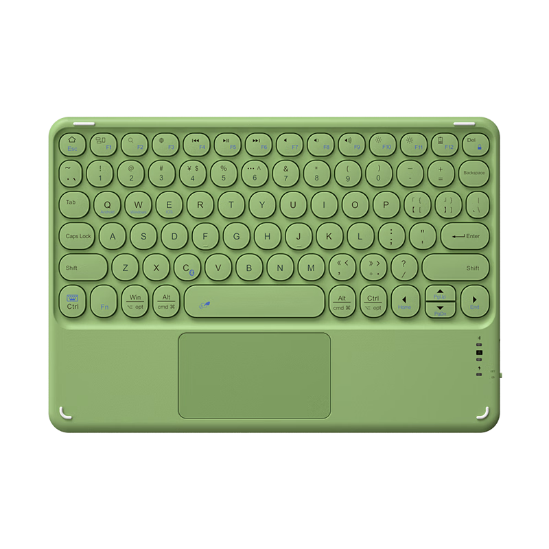 B.O.W Hangshi X51C Ultra-Thin Bluetooth Wireless Touch Keyboard Compatible with IPad, Xiaomi, Huawei, Apple Tablets, Smartphones, Laptops, Quiet Charging Keyboard, Vintage Gree