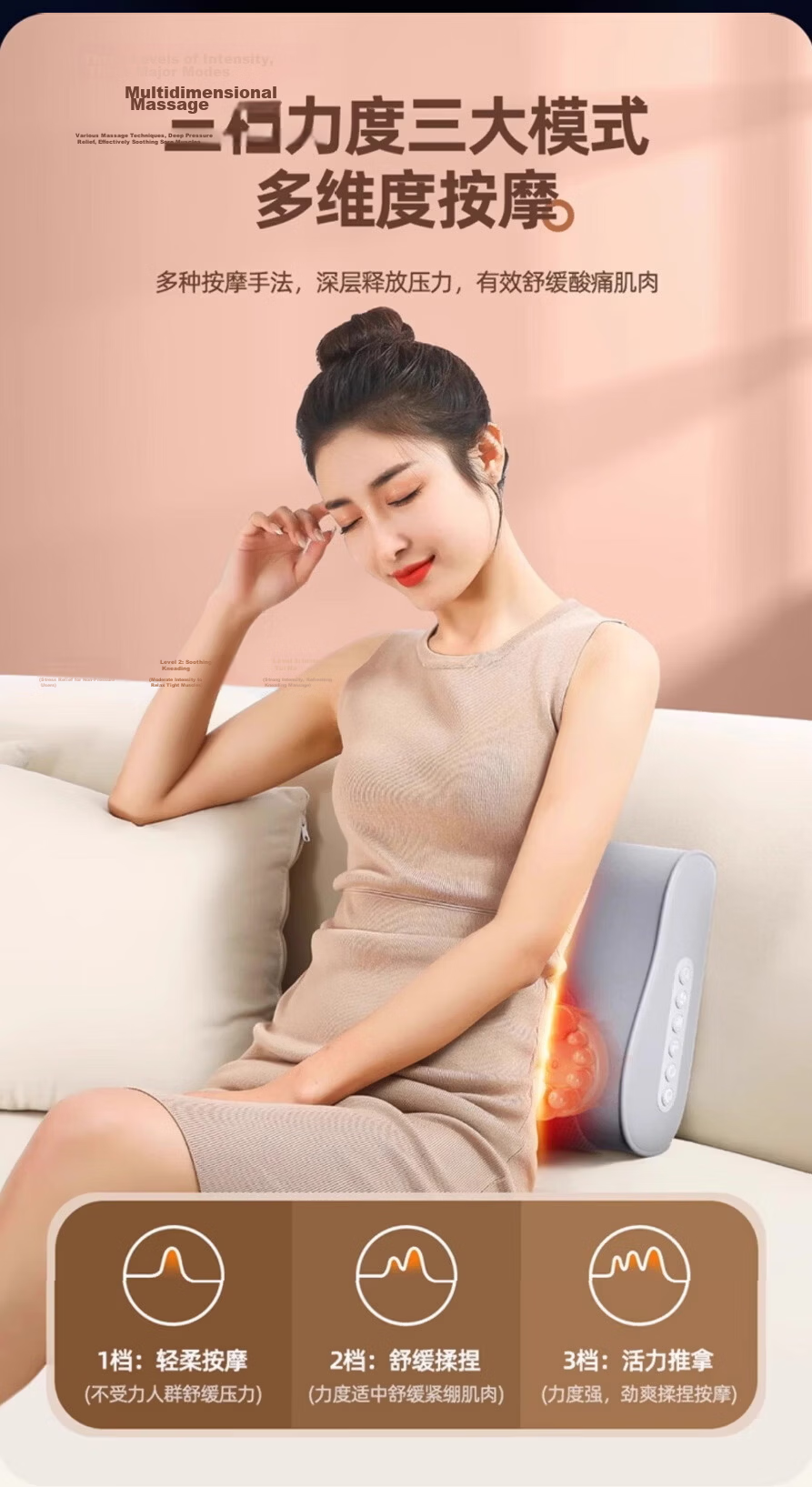 AUX GL-65 Cervical Massage Pillow Neck Shoulder Lumbar Kneading Heat Therapy Smart Timer Massager Gift for Parents Teachers' Day 9