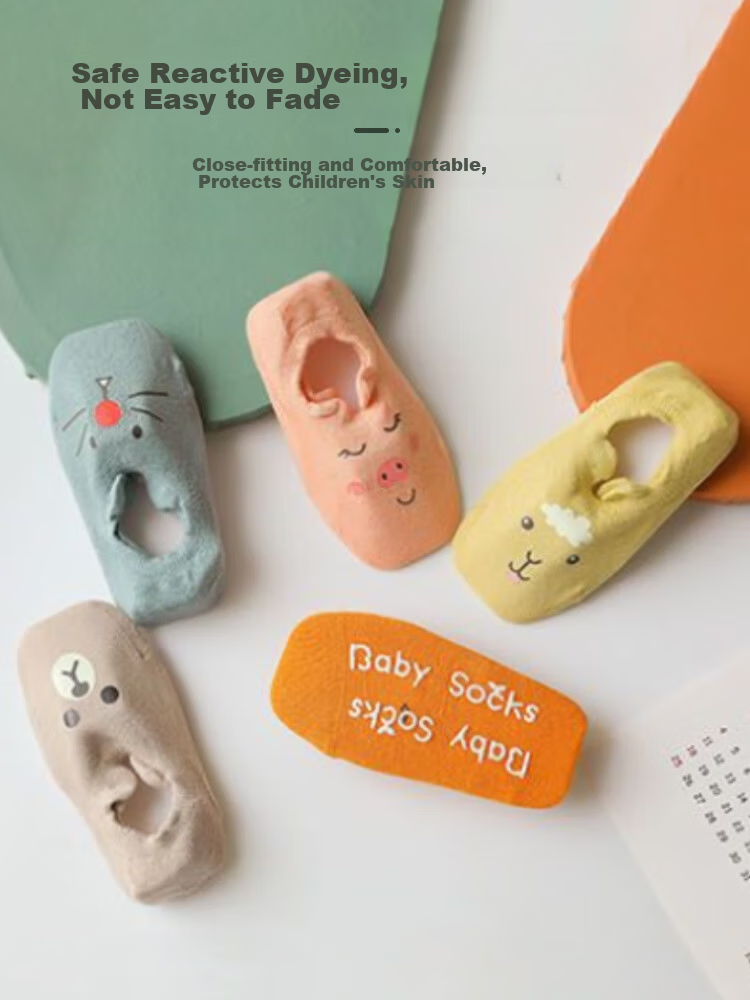 9i9 Baby Floor Socks Non-Slip Grip Toddler Walking Socks 5 Pairs A42 Mixed Animal Design 1-3 Years 9