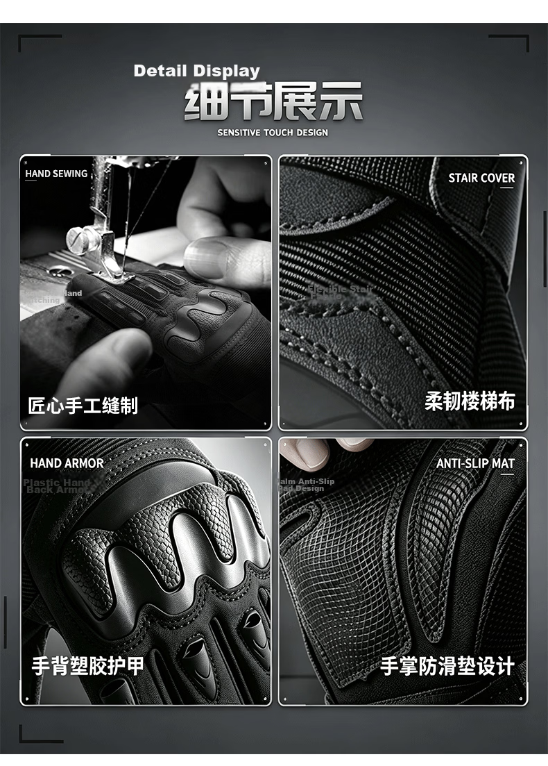 JEEP Men's Winter Gloves, Outdoor Hiking Cycling Riding Anti-Slip Motorcycle Full-Finger Outdoor Cold-Resistant Tactical Gloves for Me 5