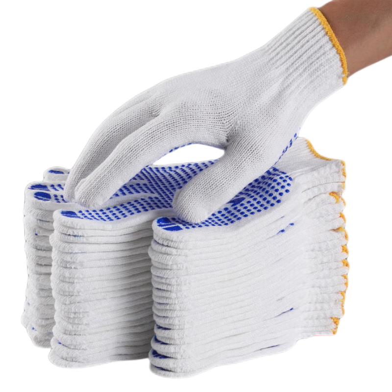 Aideer PVC Coated Work Gloves (500g) Thickened Wear-Resistant Non-Slip Cotton Yarn Plastic Gloves for Labor, Construction, Moving, 60 Pairs/Pack CW949943