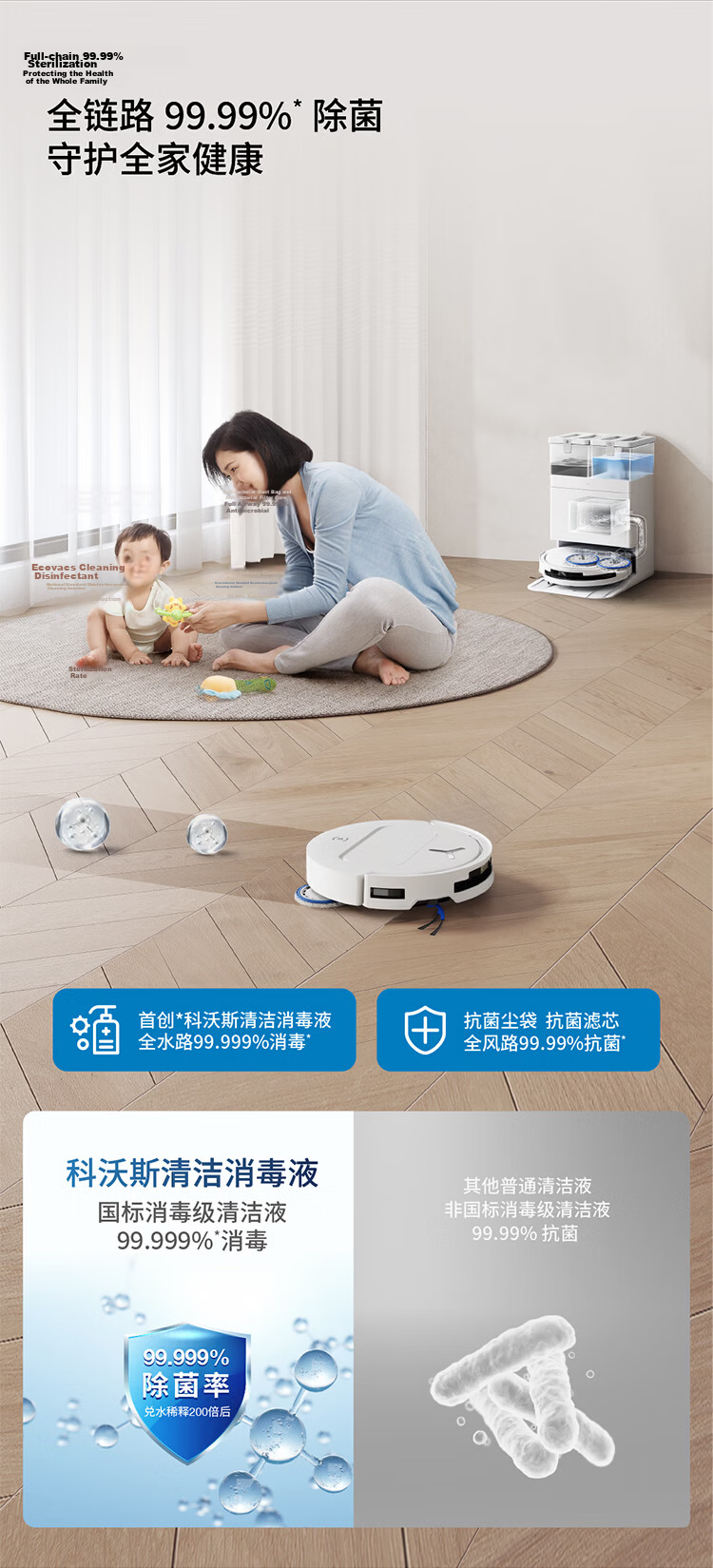 Ecovacs T50 PRO Robot Vacuum Cleaner and Mop Combo with Automatic Cleaning, Self-Dust Collection, Automatic Water Supply, Smart Home Use, Hair Tangle-Free (Supports HarmonyOS Smart Connectivity) 50