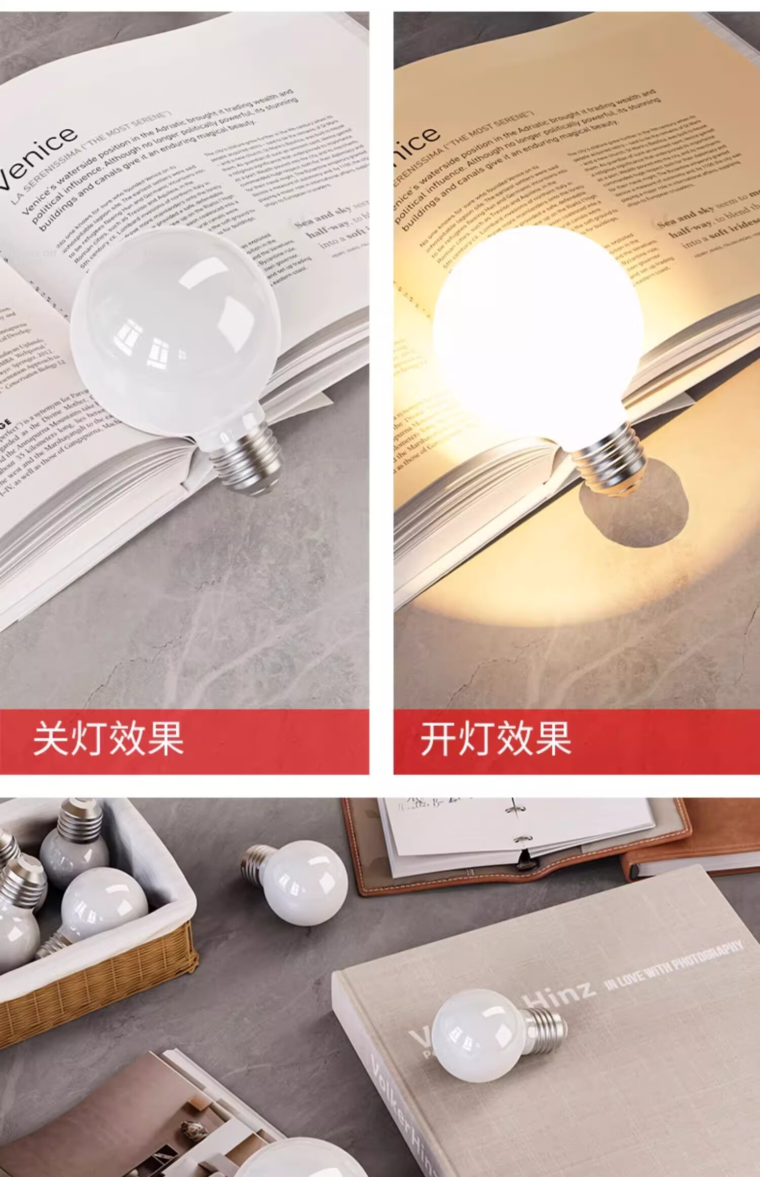Labota Eye Protection LED Bulb Full Spectrum Dragon Ball Bulb Three-Color Light Study Desk Lamp E27 Screw Base 28