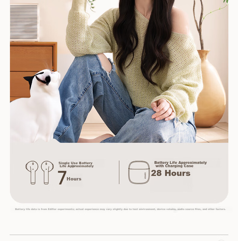 EDIFIER Zero Miaomiao Series Limited Edition Gift Box, True Wireless Bluetooth Earphones, Semi In-Ear Headphones, Holiday Birthday Gift Box, Siroma Miaomiao, Graduation Gift 18