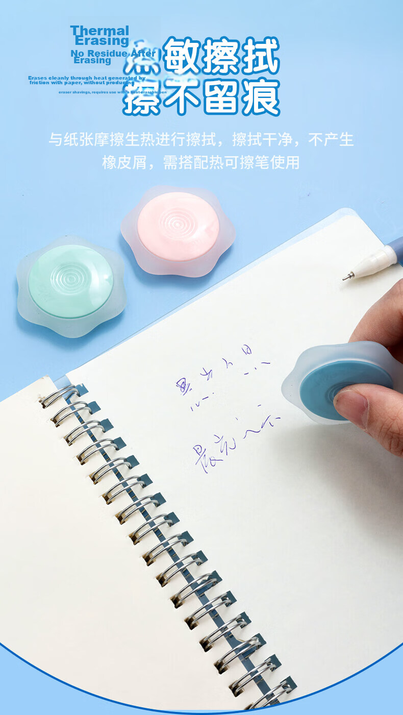 M&G Stationery Fountain Pen Eraser, All-Sand Matte Eraser, Premium Series, for Gel Pens, Ballpoint Pens, And Rollerball Pens, 1 Piece AXP963C7 3