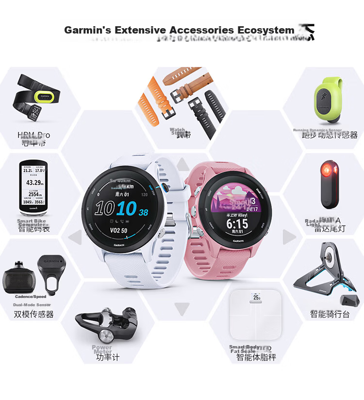 GARMIN Forerunner265 Moonlight White, Heart Rate And Blood Oxygen Monitoring, Outdoor Running Sports Smartwatch for Men And Women, Gift for Girlfriend 16