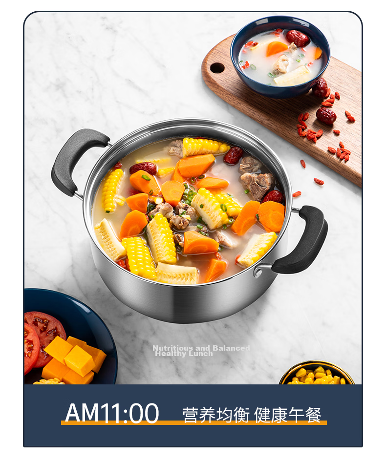 COOKER KING Stainless Steel Thick Soup Pot 316 Non-Coated Small Milk Pot for Noodles, Stewing And Soup Making, 20cm 4