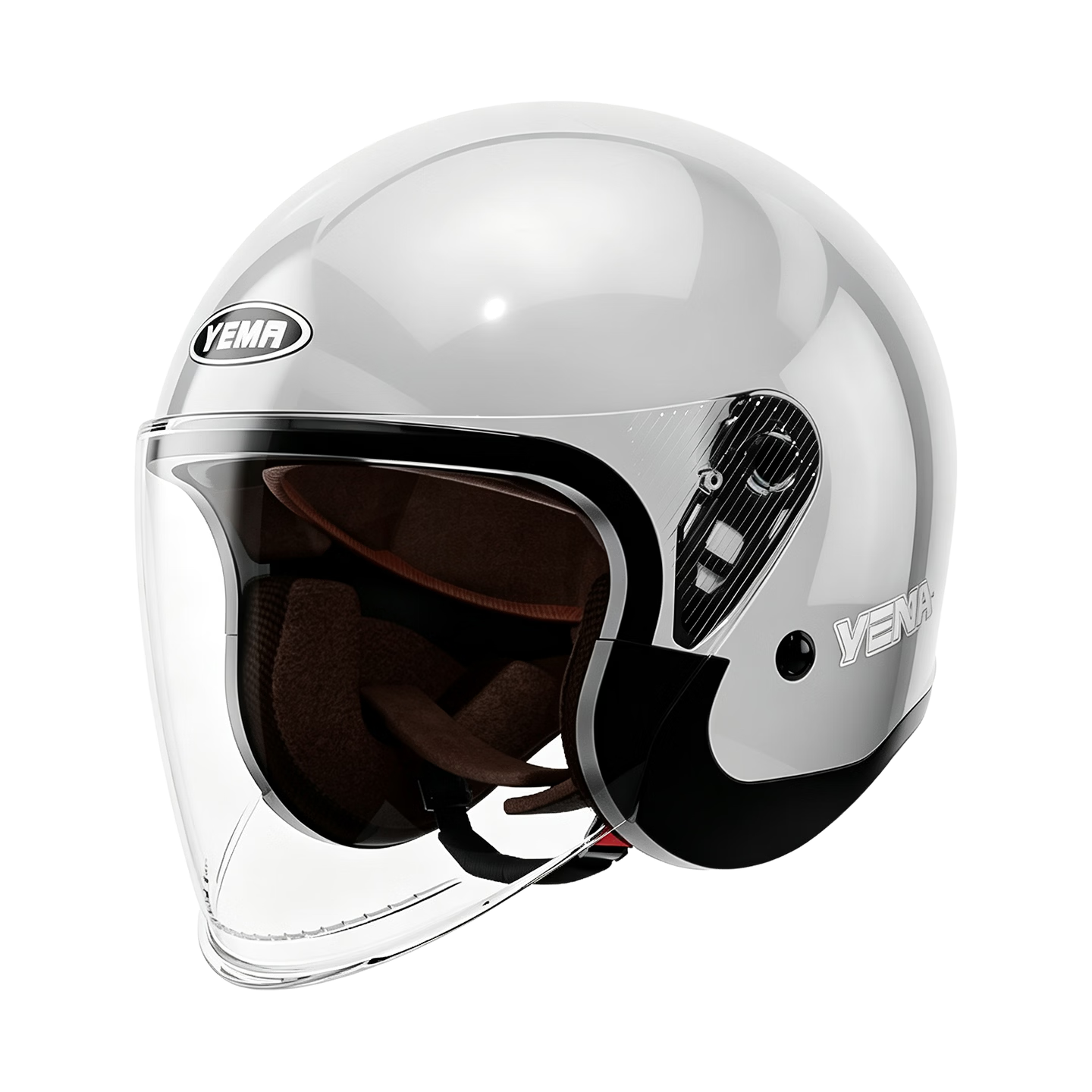 YEMA Helmet, 3C Certified, New National Standard Class A 633S, Autumn And Winter Unisex Electric Motorcycle Safety Helmet, Anti-Freeze, Warm, Anti-Fog, 3/4 Helmet, Cool Gray