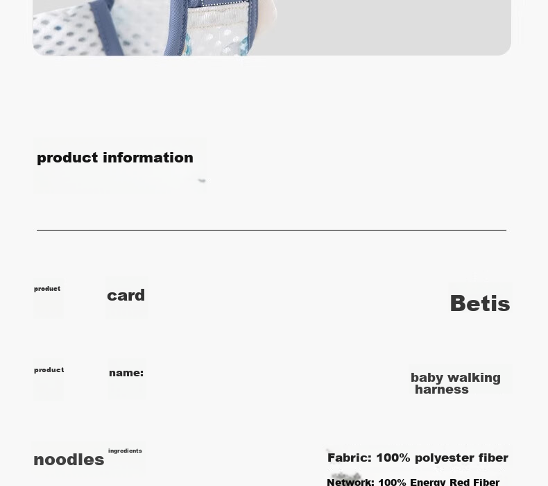 Beitais Baby Walking Harness Anti-Choke Breathable Toddler Walking Stand Fall Prevention Safety Strap Spruce Blue 19