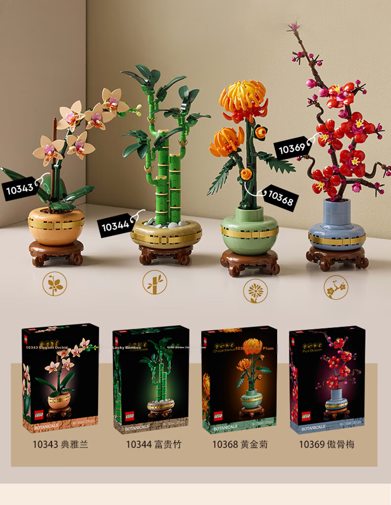 LEGO Building Blocks 10369 Heartbeat Signal Same Style Oak Bone Mei Preserved Flower Boys Girls Toy Birthday Gift 12