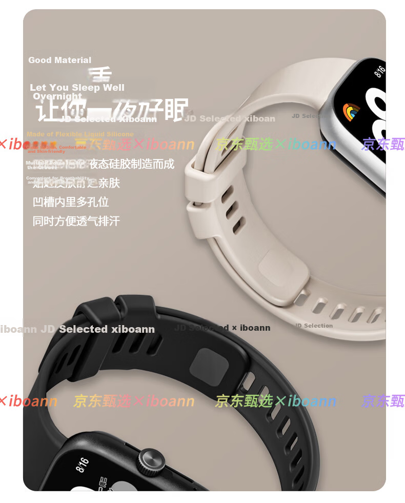Iboann TPU Silicone Quick-Release Strap for Redmi Watch 5/6, Redmi Watch 4, Xiaomi Mi Band 9 Pro and 8 Pro Accessories 8