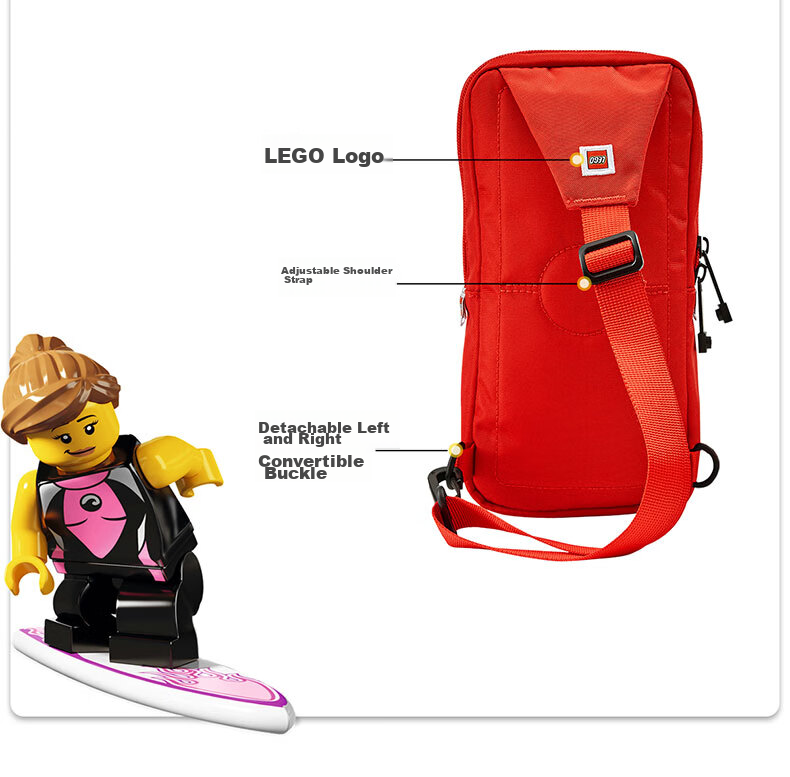 LEGO Chest Bag, Children's Crossbody Bag, Casual Bag, Shoulder Bag, Light Building Blocks, Cute Birthday Gift, 20207 Blue 2