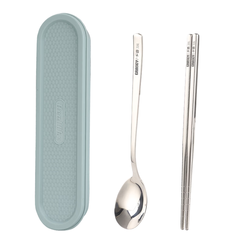 Guangyi 316 Stainless Steel Chopsticks and Spoon Set for One Person Portable Cutlery Set for Students and Office Workers GY8928