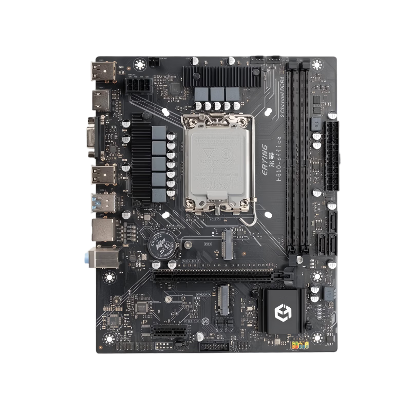 Erying H610 Desktop Motherboard Gaming Performance PC Support Intel 12th and 13th Gen Processors DDR4 Memory DIY Assembly H610M-Office-D4