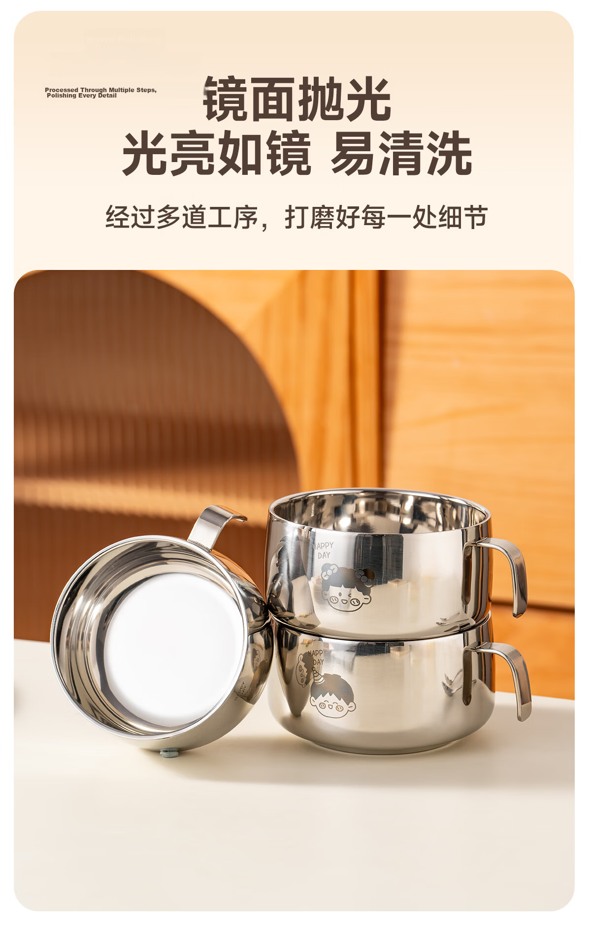 Onlycook 316L Stainless Steel Double-Handle Covered Baby Food Bowl with Suction Base, Infant And Toddler Tableware - Lion Design 550ml 6