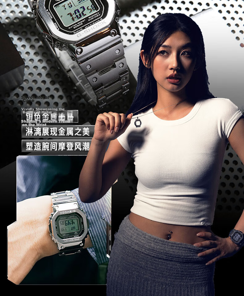 Casio Men's G-SHOCK Classic Small Square Small Silver Block Digital Watch, Japanese/Korean Style Gift Box Edition GMW-B5000D 5