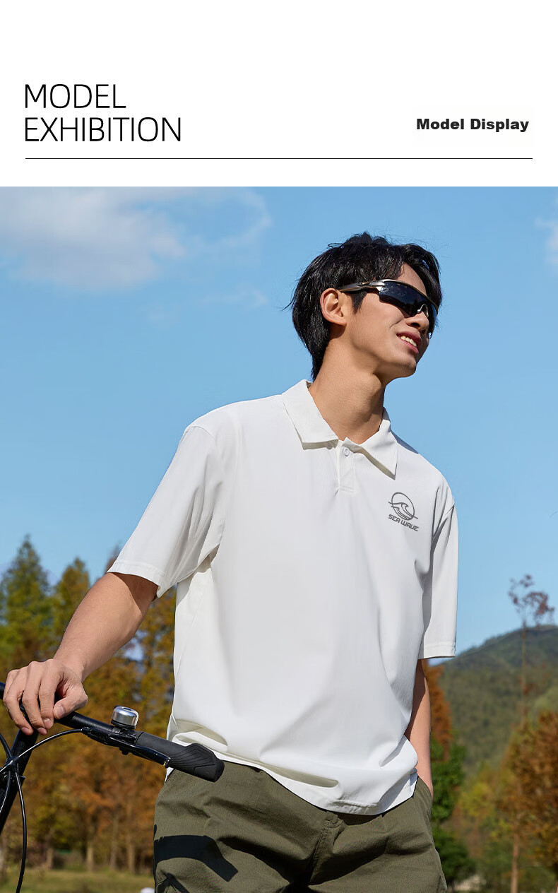 Baleno Short-Sleeve Polo Shirt for Men, Summer 2026 New Style Waffle Knit Wrinkle-Resistant Collared T-Shirt, Five-Quarter Sleeve Top, Trendy Men's Wear 15