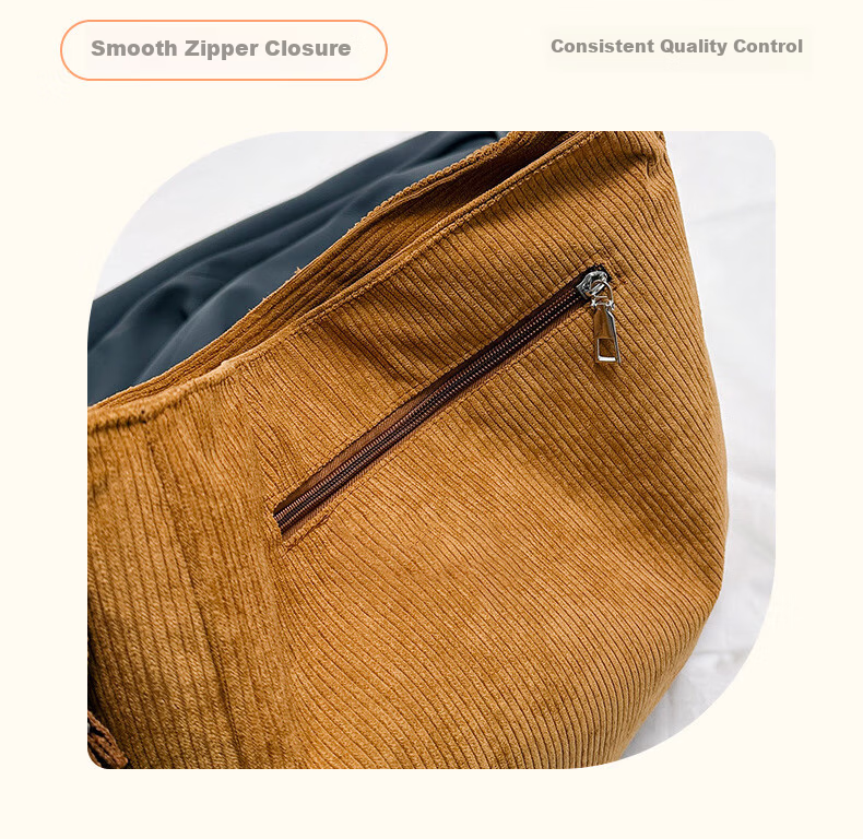 40,000 Kilometers Multifunctional 3-in-1 Single and Double Shoulder Commuter Corduroy Bag Large Capacity Shoulder Crossbody Tote Bag for Women 8