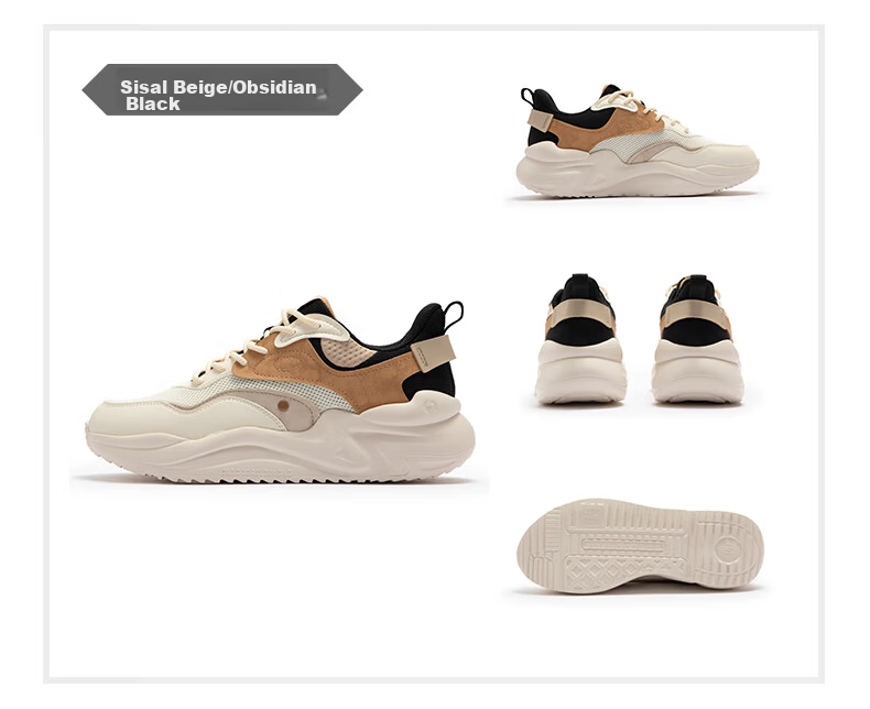 361° Men's Sports Shoes Yunshu 3, Spring And Summer Retro Mesh Thick-Soled Commuter Casual Dad Shoes for Men, 672316706-5 95
