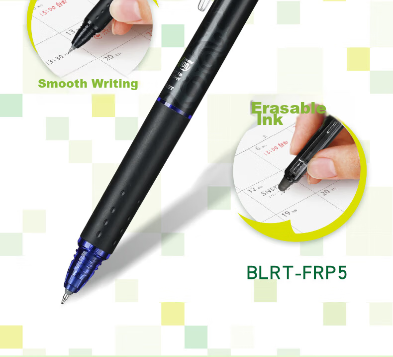 PILOT Retractable Erasable Gel Pen 0.5mm Signing Pen Water-Based Pen Erasable Student Stationery Set Office Supplies Light Blue 12-Pack BLRT-FRP5 5
