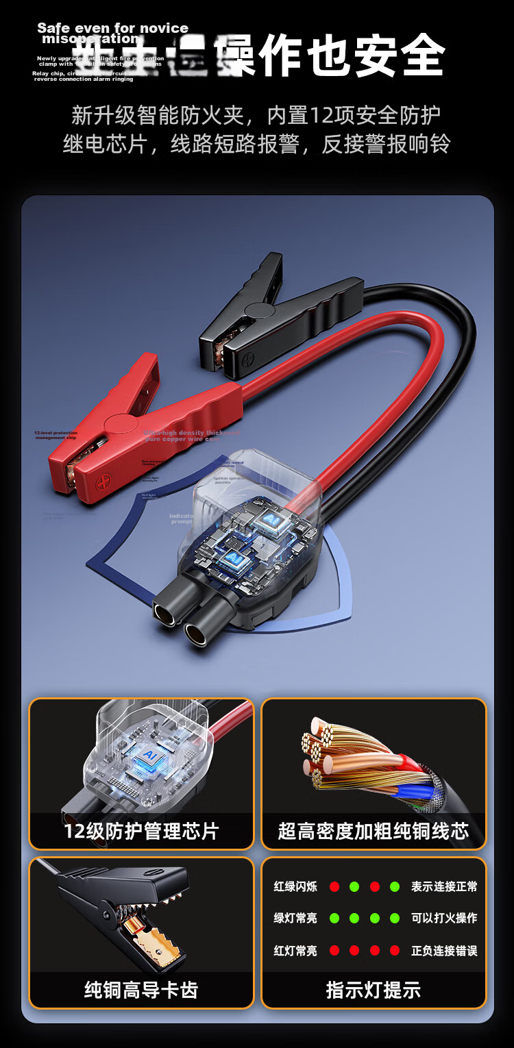 Wocheng Car Emergency Jump Starter Power Supply with Integrated Air Pump, Battery Charger, Inflator, Vehicle S03 24