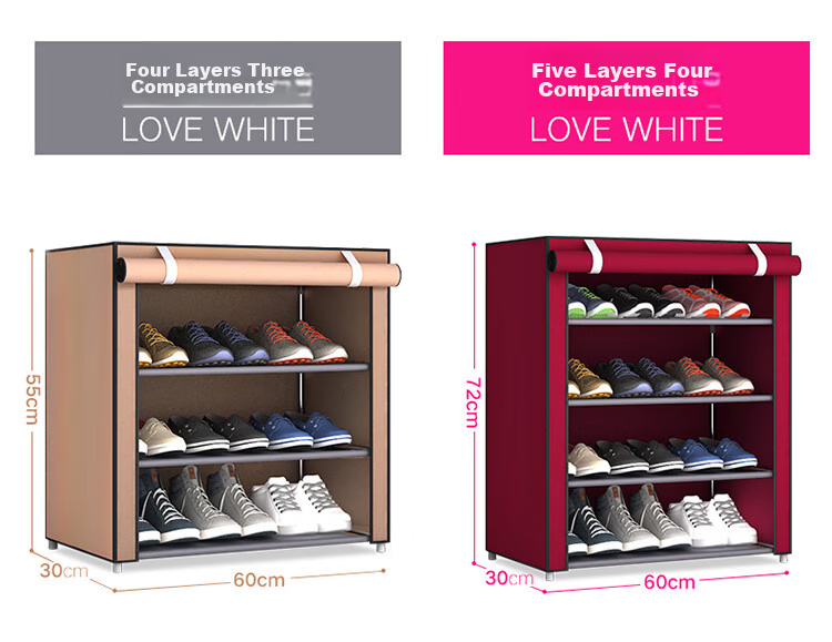 Shuranjia Simple Dustproof Multi-Layer Shoe Rack Storage Cabinet Small Shoe Rack for Rental Dormitory Entrance 5