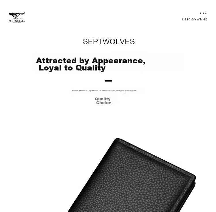 SEPTWOLVES Men's Long Leather Wallet Card Holder Practical Gift for Dad Elders Boyfriend Husband Teacher's Day Birthday 3