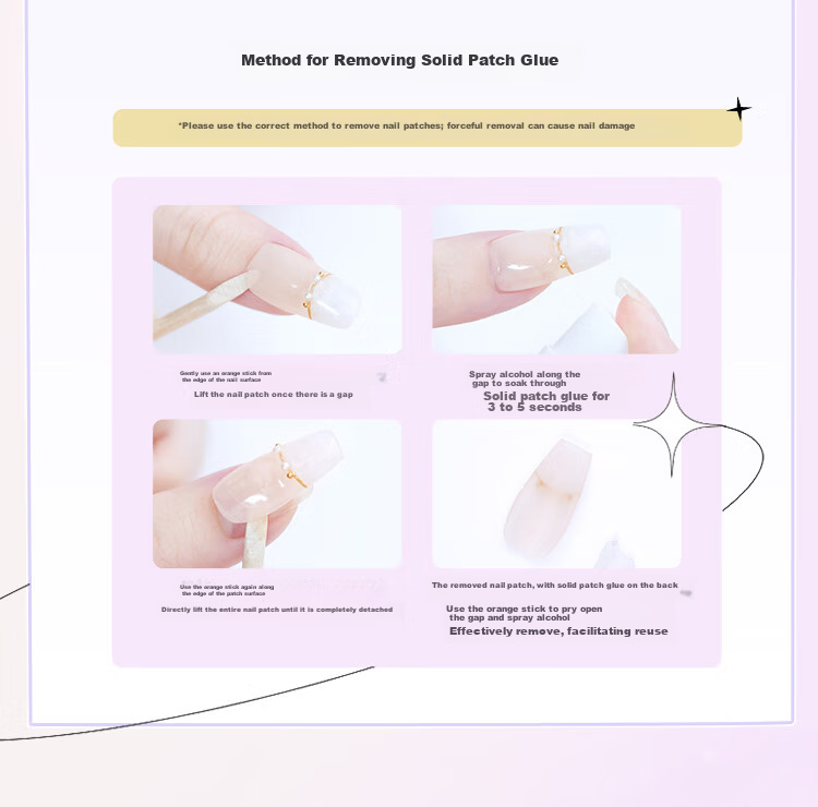 Miss Candy Pure Handmade Nail Stickers, Short Wearable Nails, One-Second Application, Reusable, Cream Peach SG020-M Size 12