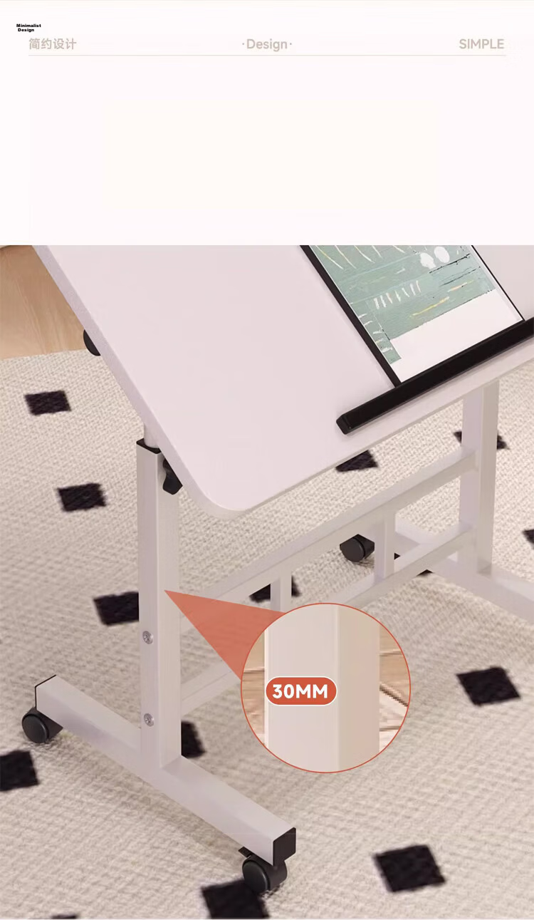 Yupin Folding Table, Computer Desk, Simple Study Desk, Learning Table, Office Training Table, BGZ780 Double-Layer Walnut, 80*50 10