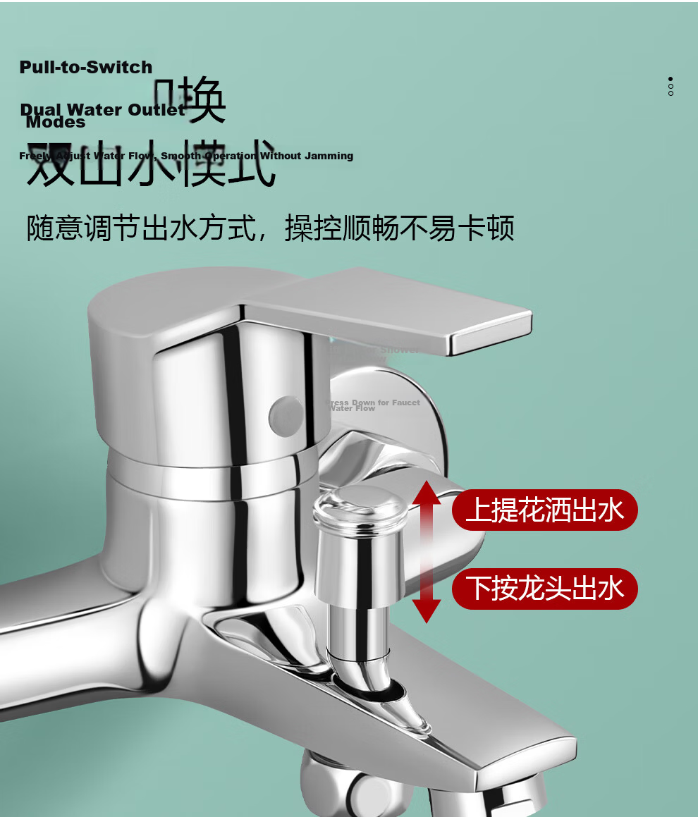 CVBAB Shower Faucet, Hot And Cold Water Mixing Valve, Concealed Thickened Bathroom Shower Mixer Valve Switch CV1502 8