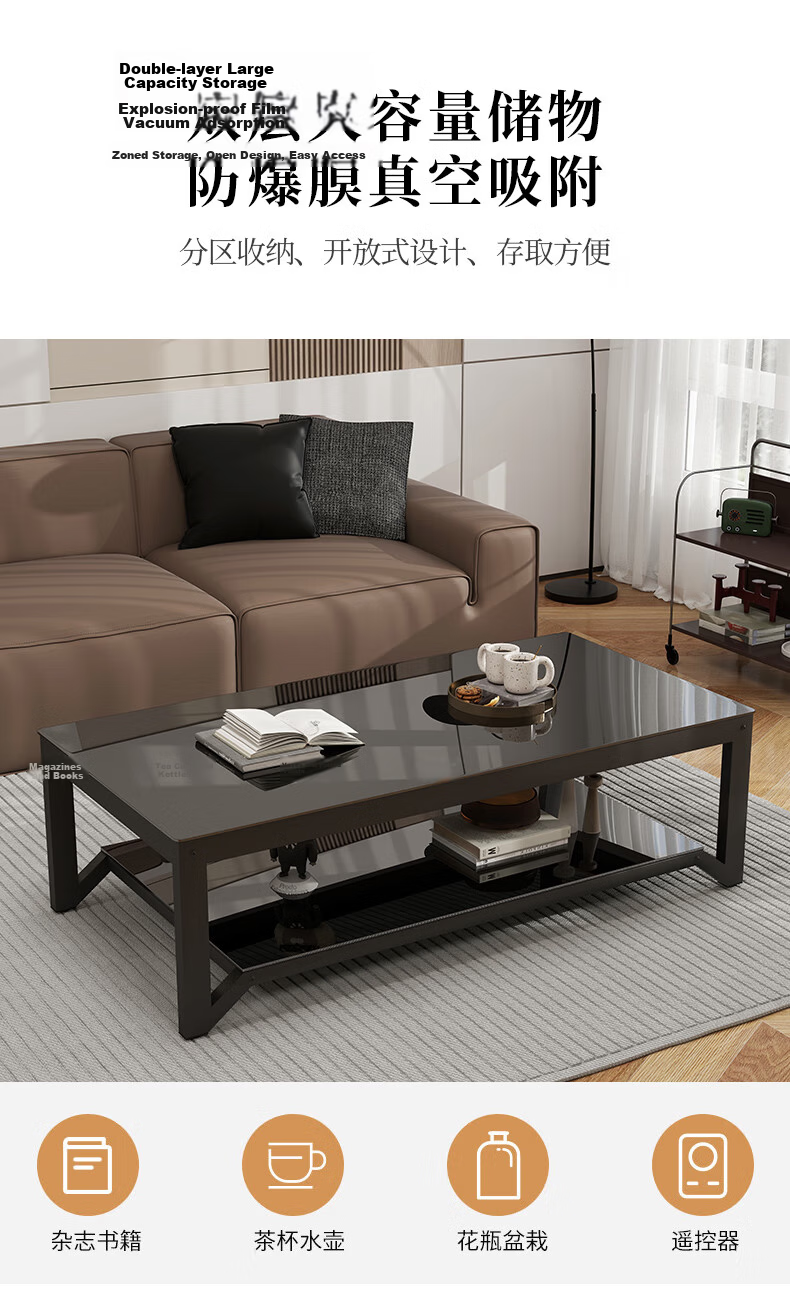 Fanshe Coffee Table, Living Room Coffee Table, Office Coffee Table, Home Living Room Glass Small Apartment Sofa Coffee Table, Modern And Simple 13