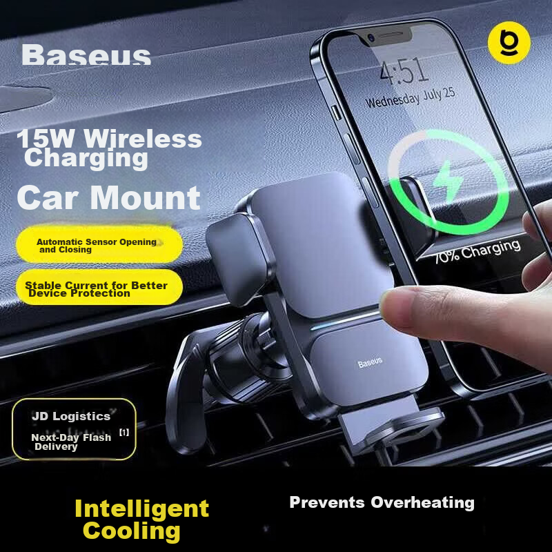 Baseus Travel Essential Car Air Vent Phone Holder Wireless Fast Charging for Apple and Android Navigation