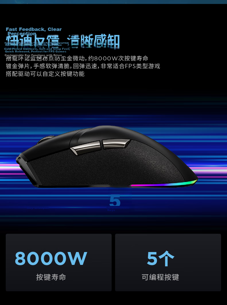 Lenovo Savior M6X Pro 8K Wireless Gaming Mouse, Lightweight E-Sports Mouse with 10,000Hz Polling Rate And 8000Hz Report Rate, Ultra-Low Latency, Phantom Black 8