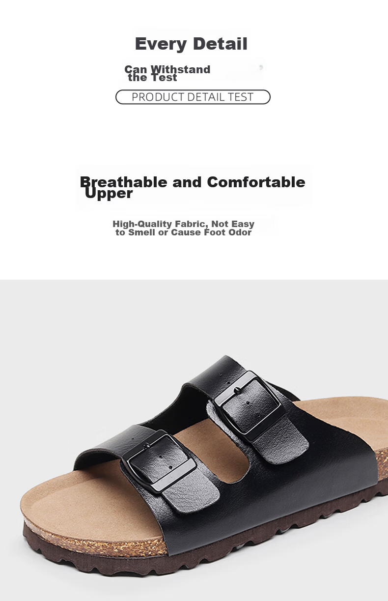 XGGC Cork Slippers for Men, Summer Trendy Non-Slip Thick-Soled Couple's Slide Sandals, Women's Outdoor Wear, White, Size 36 4