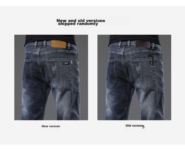 JEEP SPIRIT Men's Jeans Autumn Korean Style Trendy Straight Slim Fit Pants Blue Gray 31 8