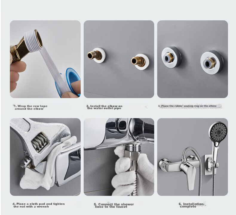 Rosecret Seiko Shower Set with Mixer Valve, Hot and Cold Water Faucet, Three-Way Water Outlet Switch 13