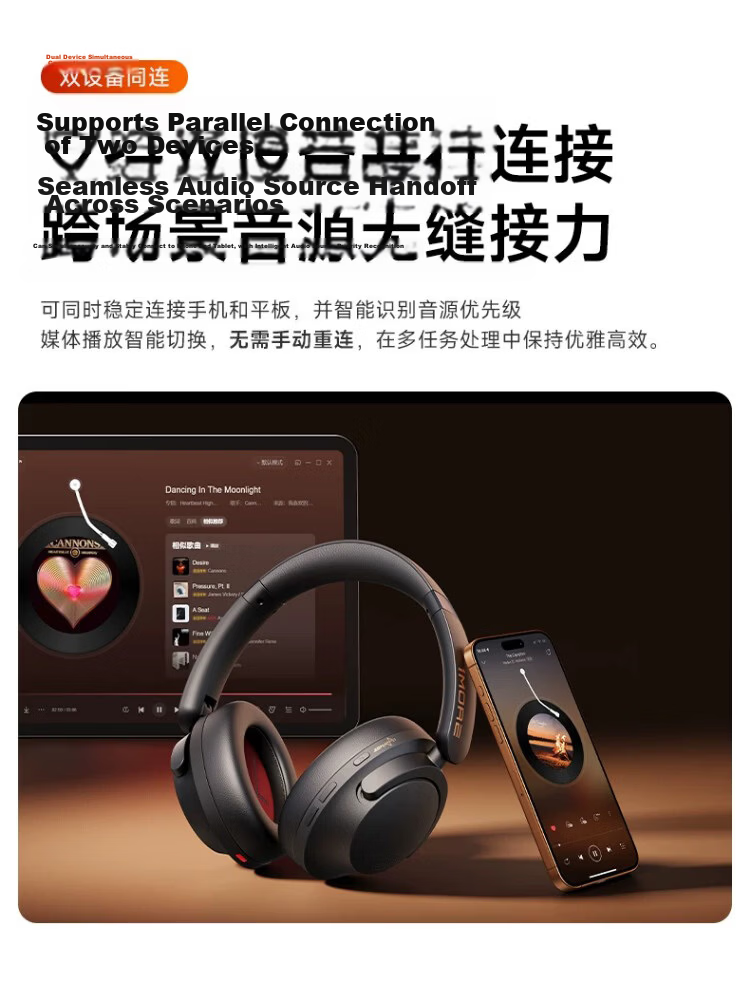 1MORE HQ51 SonoFlow Pro Over-Ear Wireless Bluetooth Gaming Headphones with Active Noise Cancellation, 2025 Model, Titanium Black 15