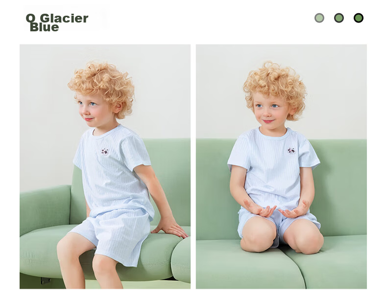 Betis Kids Summer Pajama Set Short Sleeve Cotton Breathable Cool Homewear for Boys and Girls 28