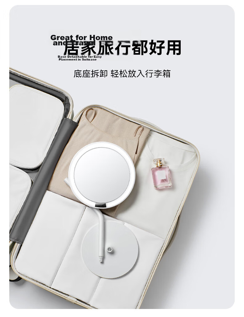 AMIRO LED Smart Makeup Mirror with Light, Student Dorm Desk Vanity Mirror, High-Definition Fill Light Mirror, Birthday Gift for Women, Mid-Autumn Festival Mini3 Cherry Blossom Pink 11
