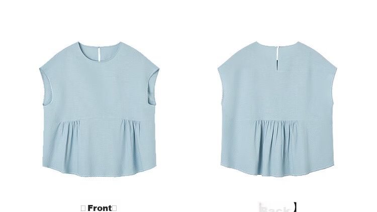 Demana [with Flax Cloud Cotton] Summer Simple Style Round Neck Covered Sleeve Lace Lightweight Loose Slim Shirt for Women Premium 22
