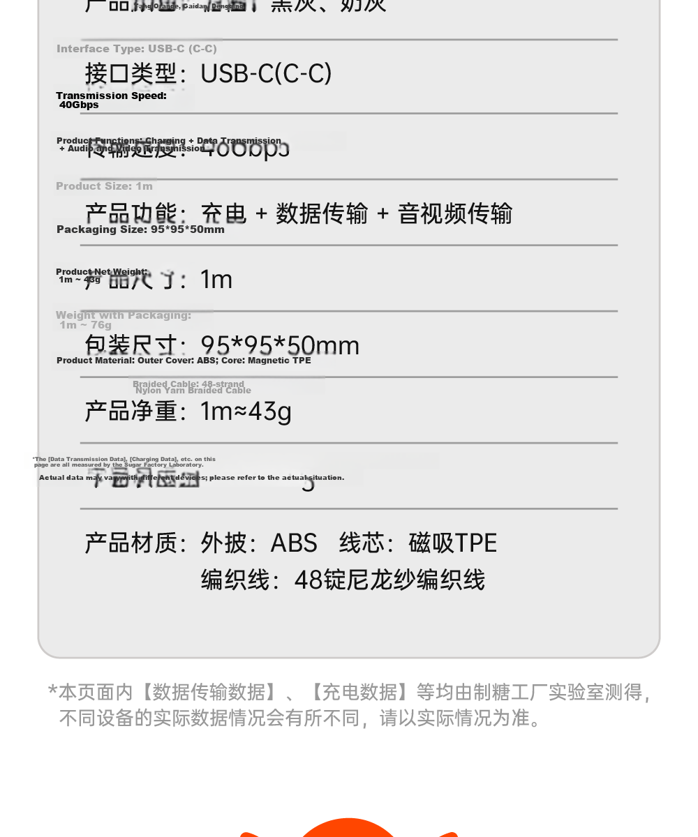CANDYSIGN Sugar Factory Thunderbolt 4 USB4 Full-Function 240W Fast Charging Type-C Cable for Apple iPhone 17/16 Slim 8K Video Casting Fast Charging Thunderbolt Cable 25