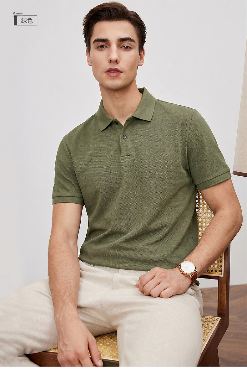 FIRS 100% Cotton Mercerized Summer Short Sleeve Polo Shirt 2026 New Men's T-Shirt High-End Top 17