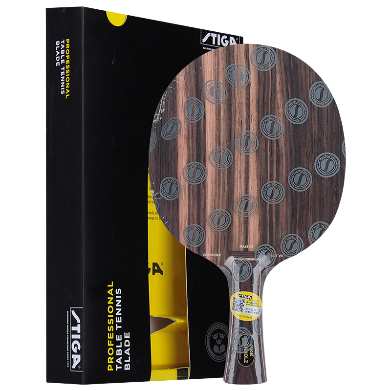 Stiga Ebony 7 Professional Table Tennis Blade, Penhold Grip, Fast Attack Looping Type